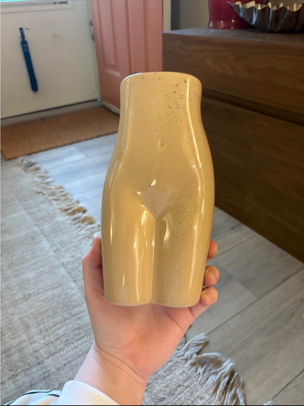 Urban Outfitters Neutral Ceramic Torso Vase - Cream